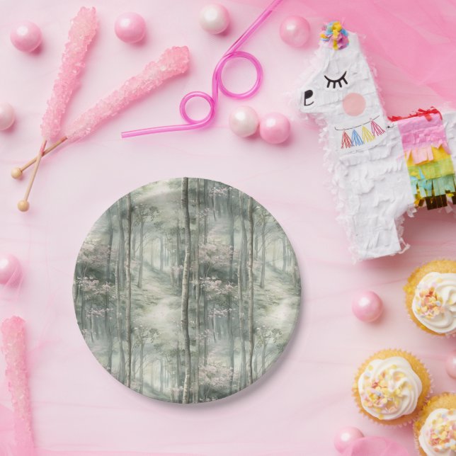 Prato De Papel Jardim Floral Rosa Encantado (Festa)