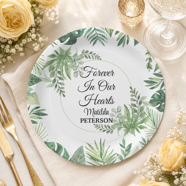 Prato De Papel Jardim Verde Deixa o Funeral (Criador carregado)