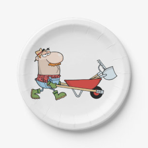 Prato De Papel Jardineiro E Barreira De Rodas