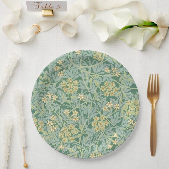 Prato De Papel Jasmine por William Morris   (Casamento)