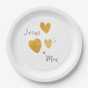 Prato De Papel Jesus ama papel personalizado coloca moderno