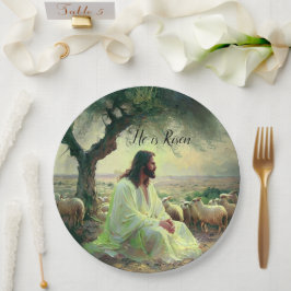 Prato De Papel Jesus Christ Religious Easter Catholic 
