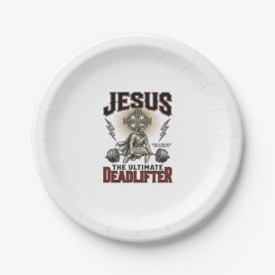 Prato De Papel Jesus O Levantador de Peso Definitivo Camiseta Cri