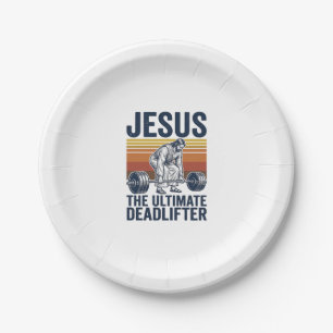 Prato De Papel Jesus O Levantador de Peso Definitivo Camiseta de