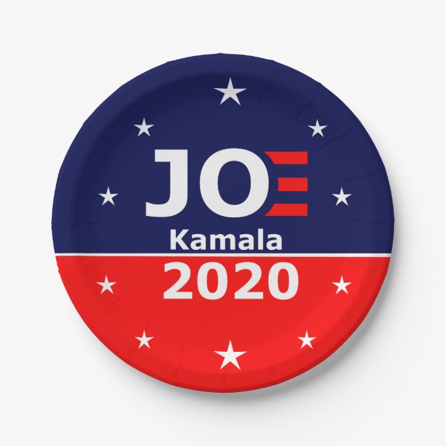 Prato De Papel Joe e Kamala - Joe Biden Kamala Harris (Frente)