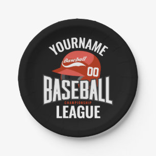 Prato De Papel Jogador de Beisebol Personalizado NOME Equipe Camp
