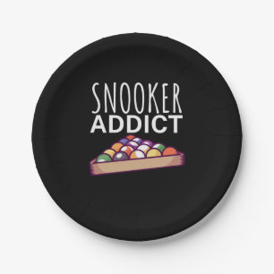 Prato De Papel Jogador de Bilhar   Viciado em Snooker