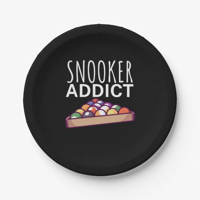 Prato De Papel Jogador de Bilhar | Viciado em Snooker (Frente)