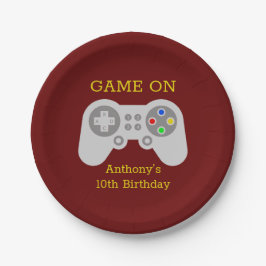 Prato De Papel Jogador moderno qualquer Festa de aniversário etár