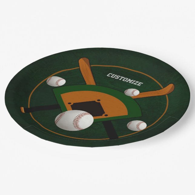 Prato De Papel Jogar Ball Baseball (Inclinado)
