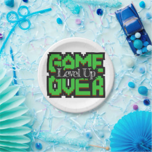 Prato De Papel Jogo Acabado, Nível Superior: Jogo Retro Pixelado 