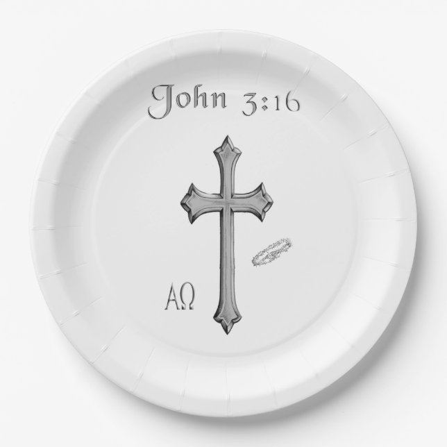 Prato De Papel John 3:16 roupa (Frente)