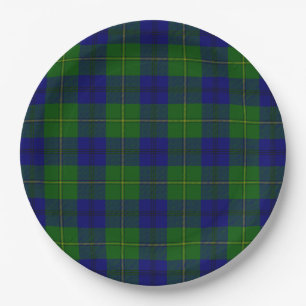 Prato De Papel Johnstone tartan Blue xadrez