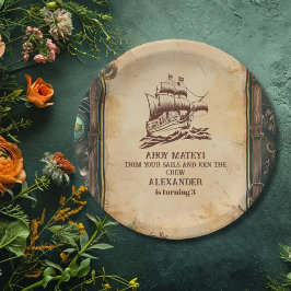 Prato De Papel Jolly Roger Pirate Festa de aniversário