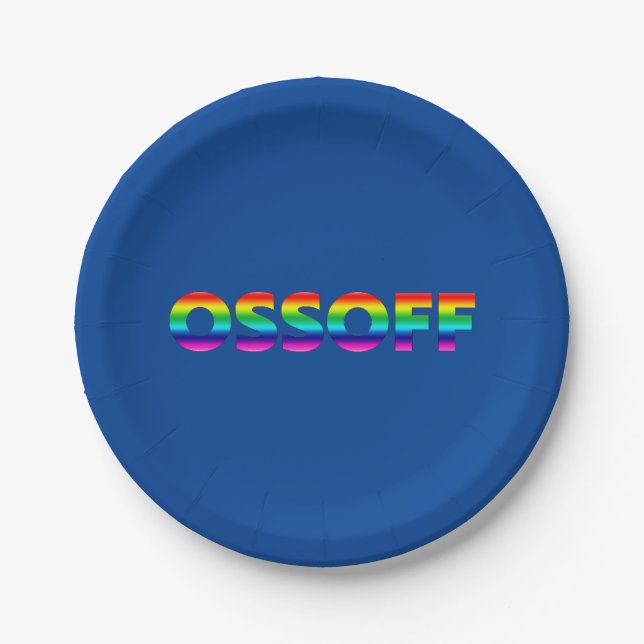 Prato De Papel Jon Ossoff Georgia Senado fugitivo orgulho lgbt az (Frente)