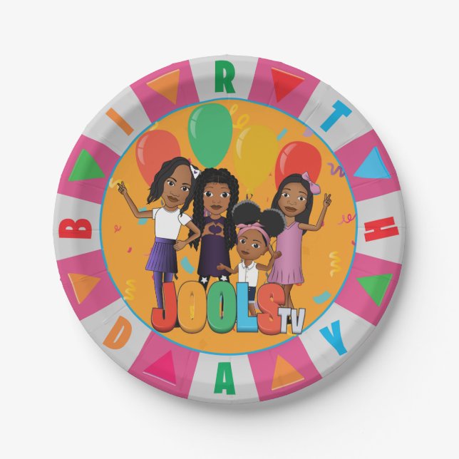 Prato De Papel JOOLS TV ®️ Rosa 7 em Placa de Deserto (Frente)