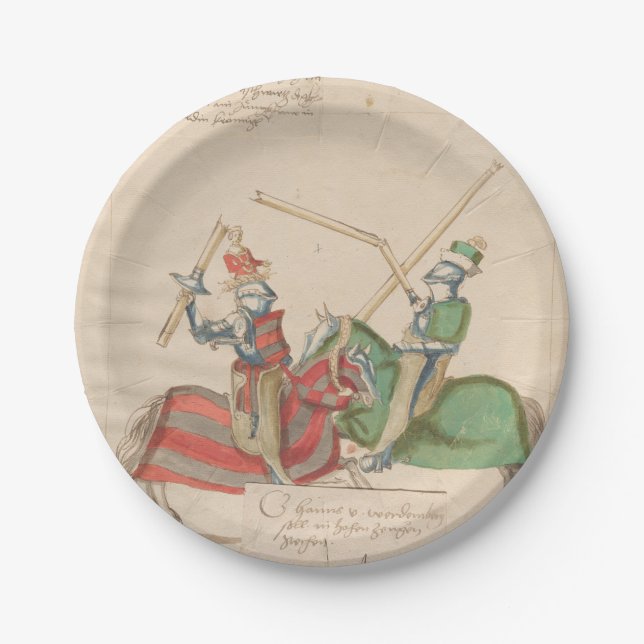 Prato De Papel Jousting Knights (Frente)
