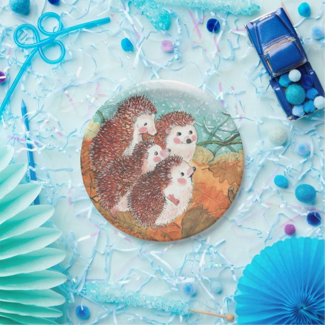 Prato De Papel Jovens Hedgehogs (Festa)