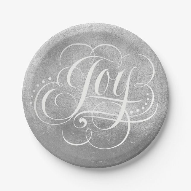 Prato De Papel Joy para o Mundo das Folhas de Luxo de Feliz Natal (Frente)