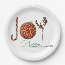 Joy personalizou o ornamento de cana doce holly la