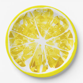 Prato De Papel Juicy Gem Lemon Slice Citrus Fruta Party