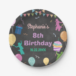 Prato De Papel Jump Birthday Chalkboard Kid Trampoline Party