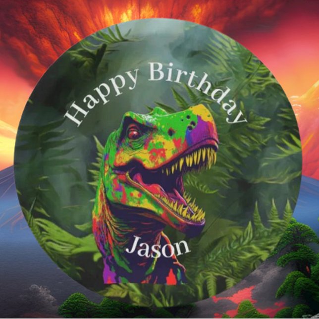 Prato De Papel Jungle Dinosaur Party (Celebrate an amazing party with our Dinosaur party supplies.)