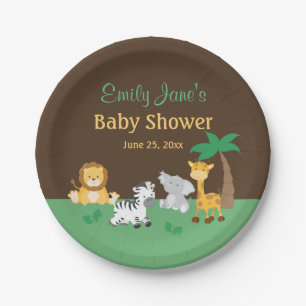 Prato de Papel Jungle Safari Boy Baby Shower
