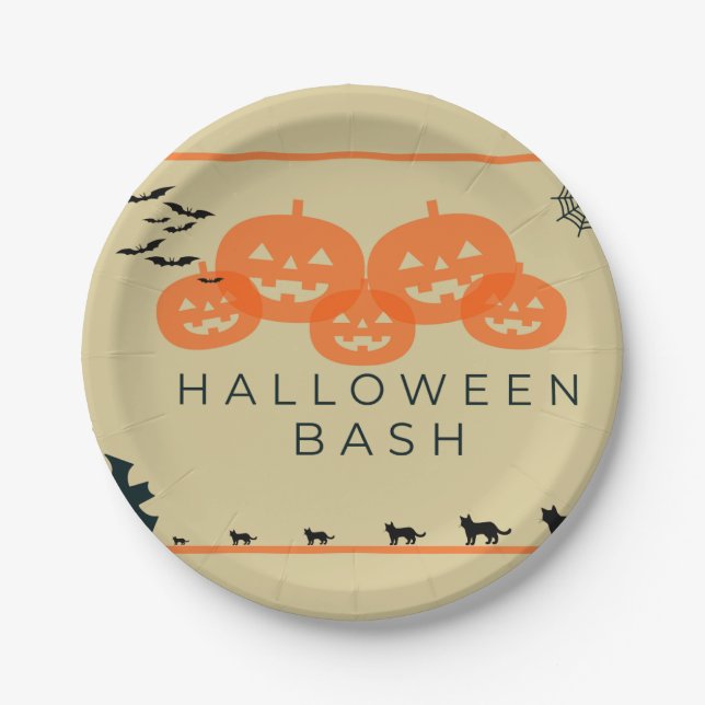 Prato De Papel Junte-se a nós para uma Bash de Halloween Spooktac (Frente)