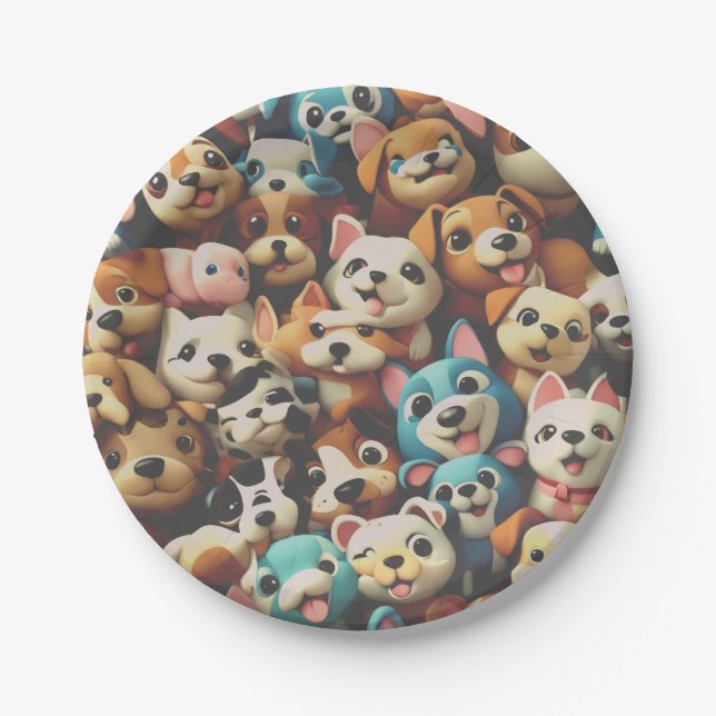 Prato De Papel Just a bunch of happy pups (Frente)