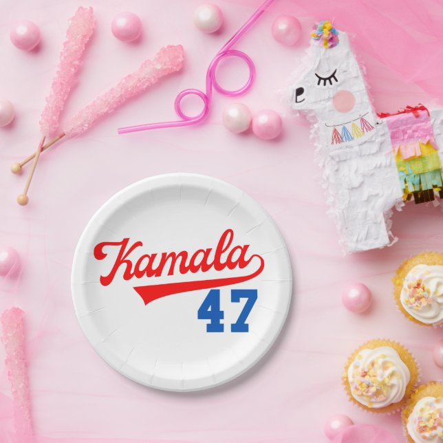 Prato De Papel Kamala Harris 47 º - Presidente 47 º (Festa)