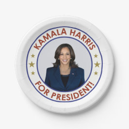 PRATO DE PAPEL KAMALA HARRIS PARA O PRESIDENTE!