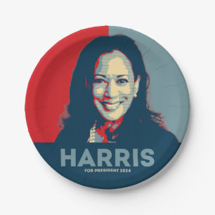 Prato De Papel Kamala Harris Para O Presidente 2024