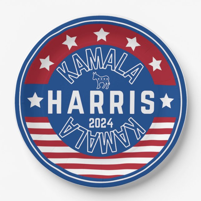 Prato De Papel Kamala Harris Senhora Presidente 2024 (Frente)