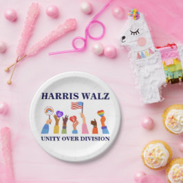 Prato De Papel Kamala Harris Tim Walz Unity Over Division
