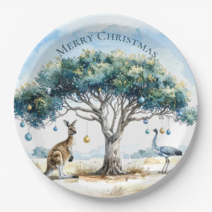 Prato De Papel Kangaroo e Emu Christmas Gumtree Baubles