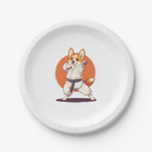 Prato De Papel Karate Corgi � Cão de Artes Marciais