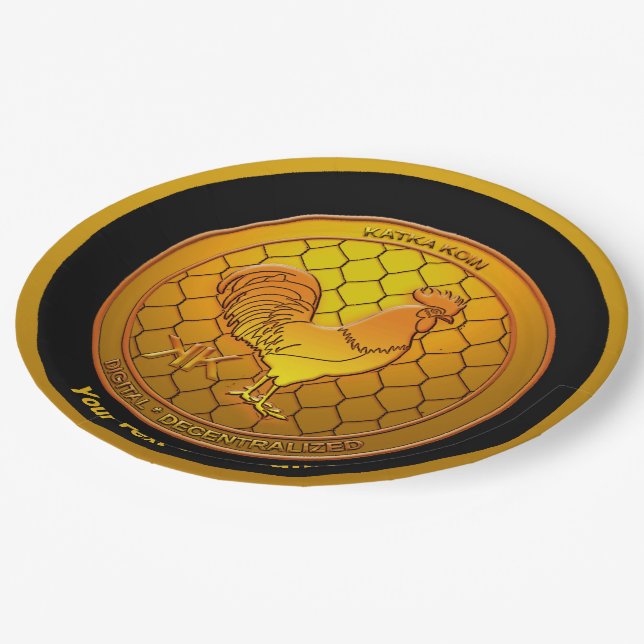 Prato De Papel KatkaKoin Cryptocurrency ICO (Inclinado)