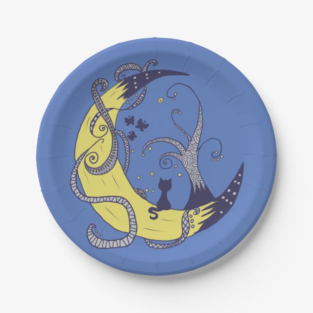 Prato De Papel Katze im Mond  (Frente)