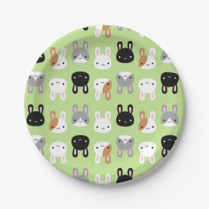Prato De Papel Kawaii Bunny Rabbits