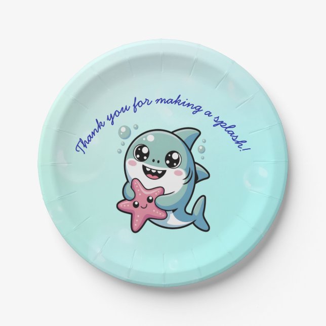Prato De Papel Kawaii, Chá de fraldas de tubarão-estrela (Frente)