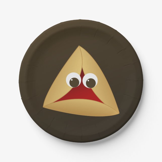 Prato De Papel Kawaii Cherry Hamentashen (Frente)