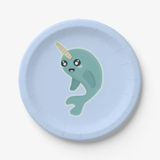 Prato De Papel Kawaii Narwhal