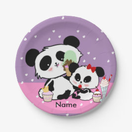 Prato De Papel Kawaii Panda Bear Cute Engraçado Dons Nomeados