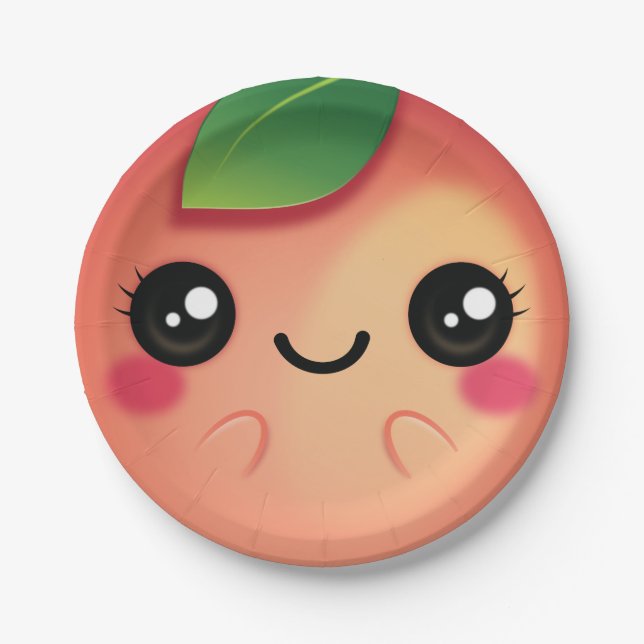 Prato De Papel Kawaii Peach (Frente)