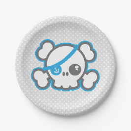 Prato De Papel Kawaii Pirate Skull Plates