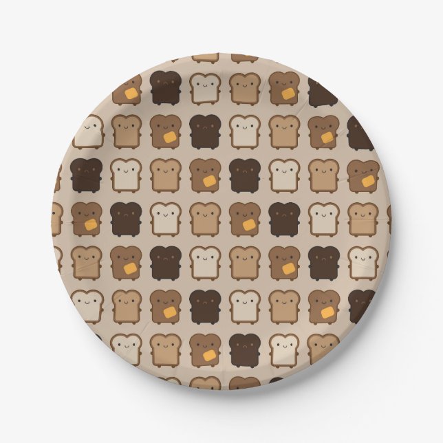 Prato De Papel Kawaii Toast (Frente)
