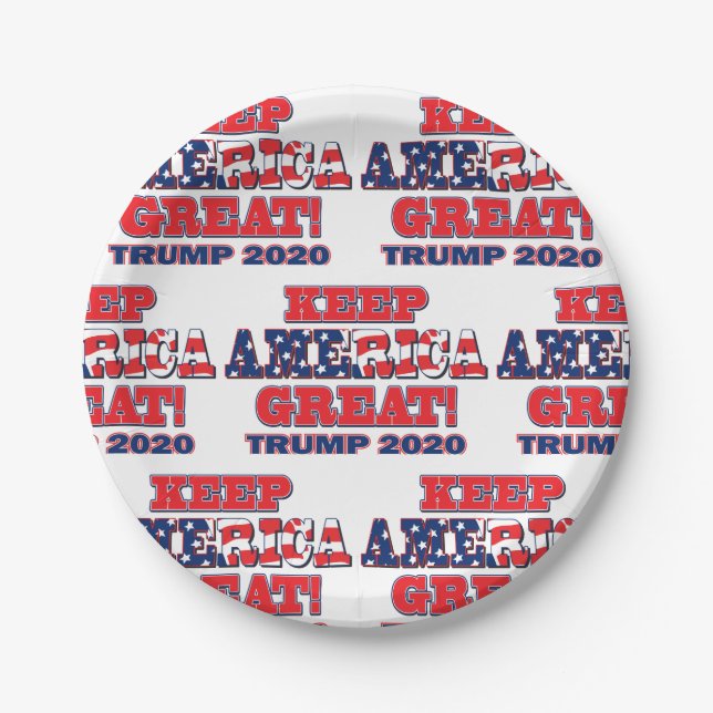 Prato De Papel Keep America Excelente Trump 2020 (Frente)