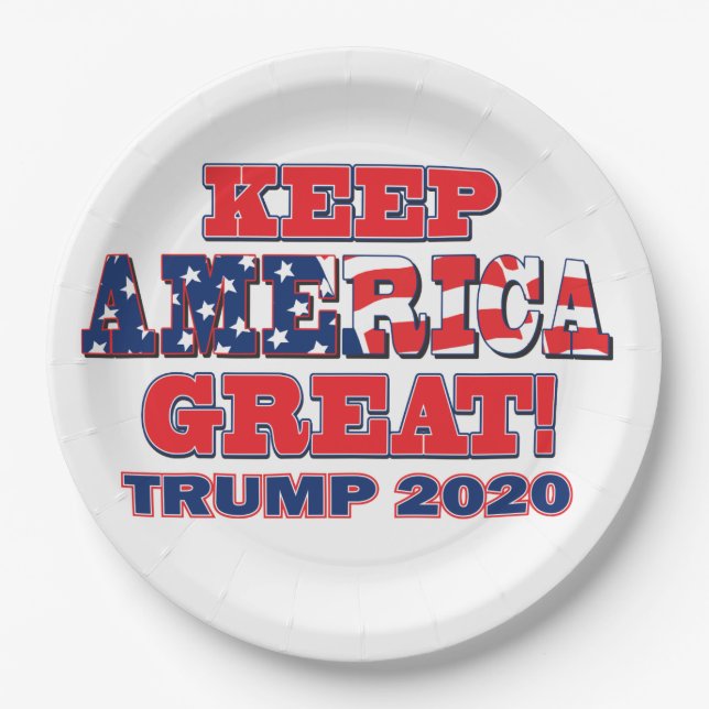 Prato De Papel Keep America Excelente Trump 2020 (Frente)