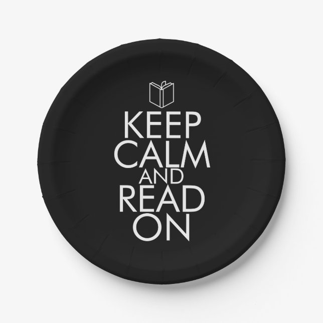 PRATO DE PAPEL KEEP CALM AND READ ON (Frente)